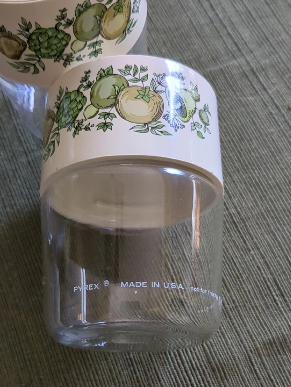 Vintage Pyrex Fruit Pattern Glass Canisters - Set of 3